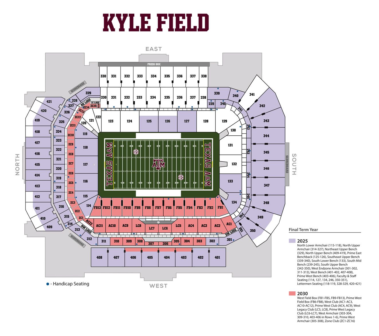 kyle field final term years graphic